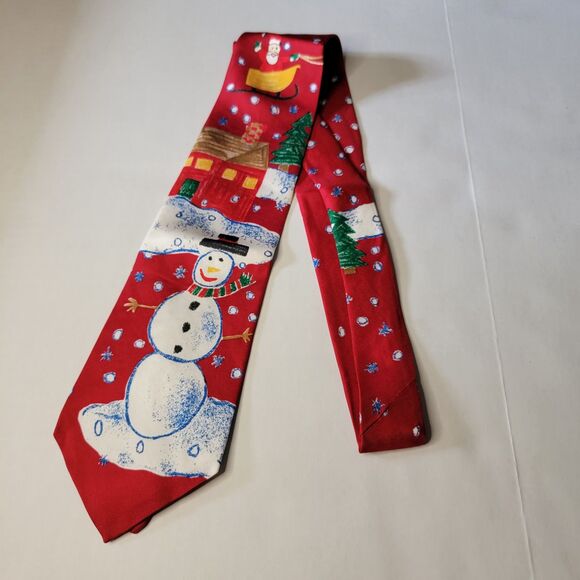 Save The Children Christmas Tie "Here Comes Santa" By Laura - Age 9 100% Silk - Picture 3 of 4